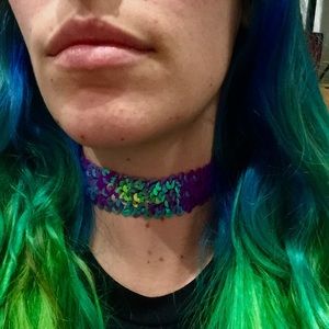 SOLD!!  ~ Purple sequin choker ✌🏼